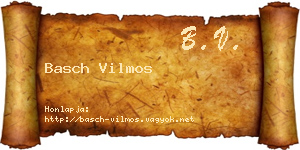 Basch Vilmos névjegykártya